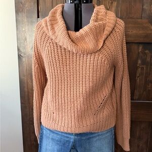Pink Rose Women's Sweater in Warm Brown